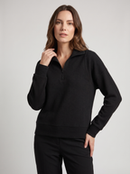 Liv | Sweatshirt femme côtelé à demi-zip