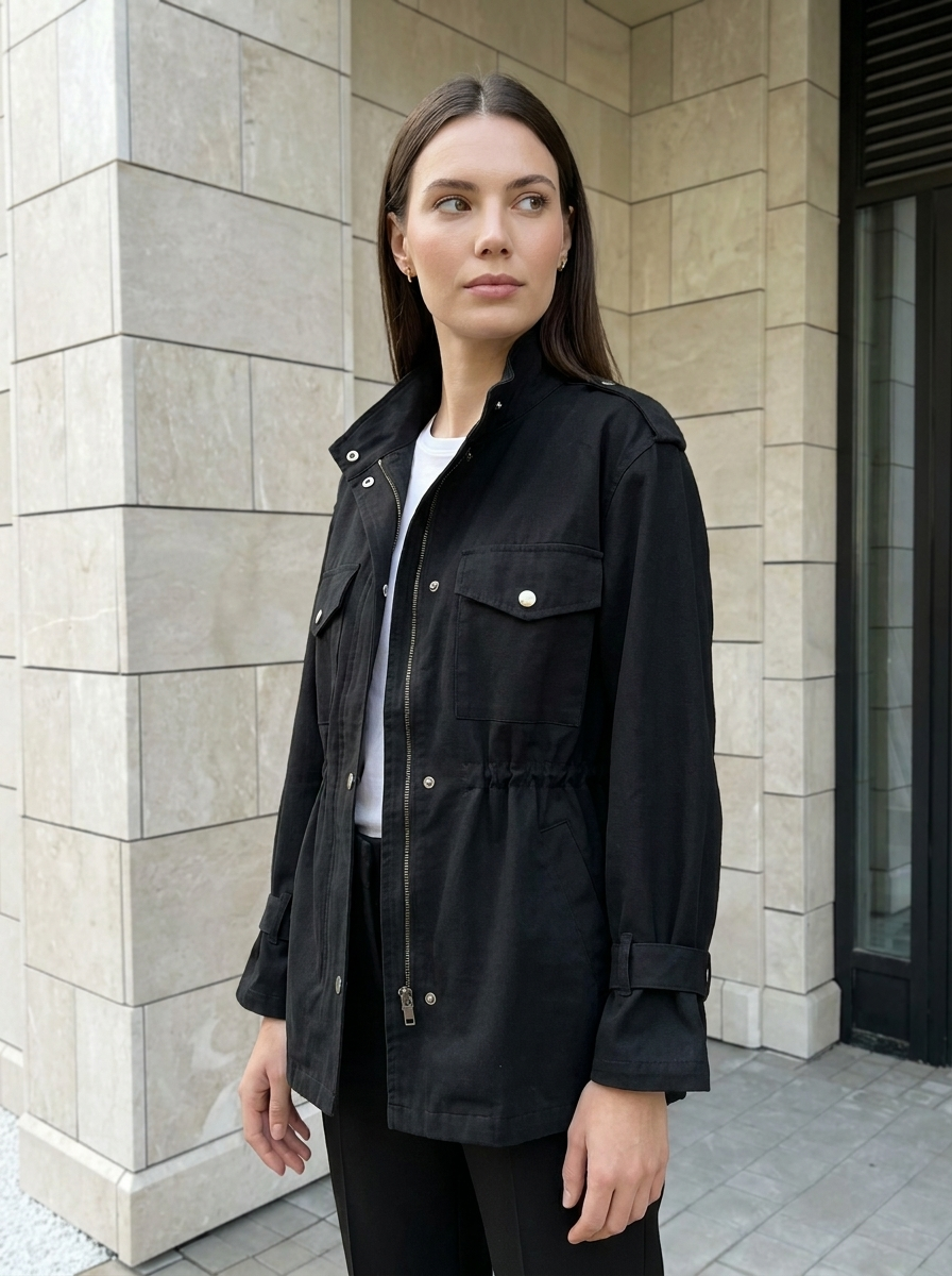 Camille | Veste Utilitaire Élégante à Taille Ajustable