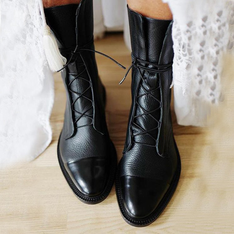 Constance | Bottines Lacées en Cuir