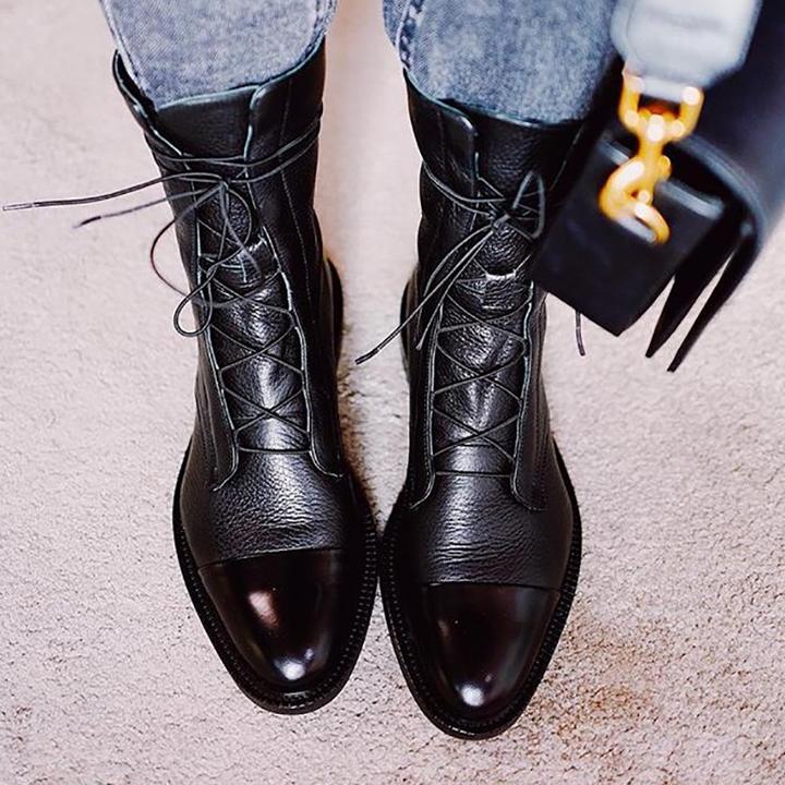 Constance | Bottines Lacées en Cuir