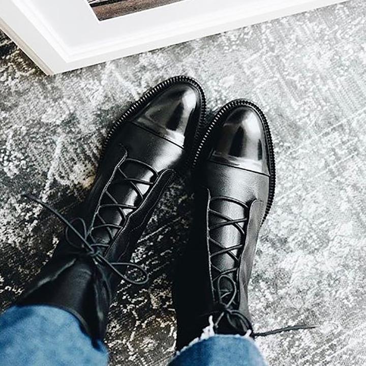 Constance | Bottines Lacées en Cuir
