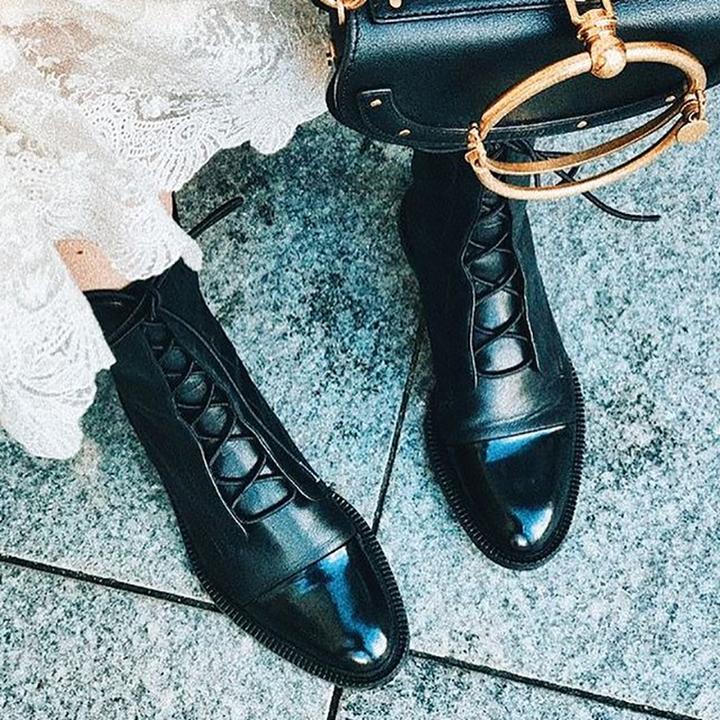 Constance | Bottines Lacées en Cuir