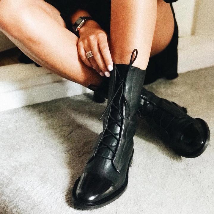 Constance | Bottines Lacées en Cuir