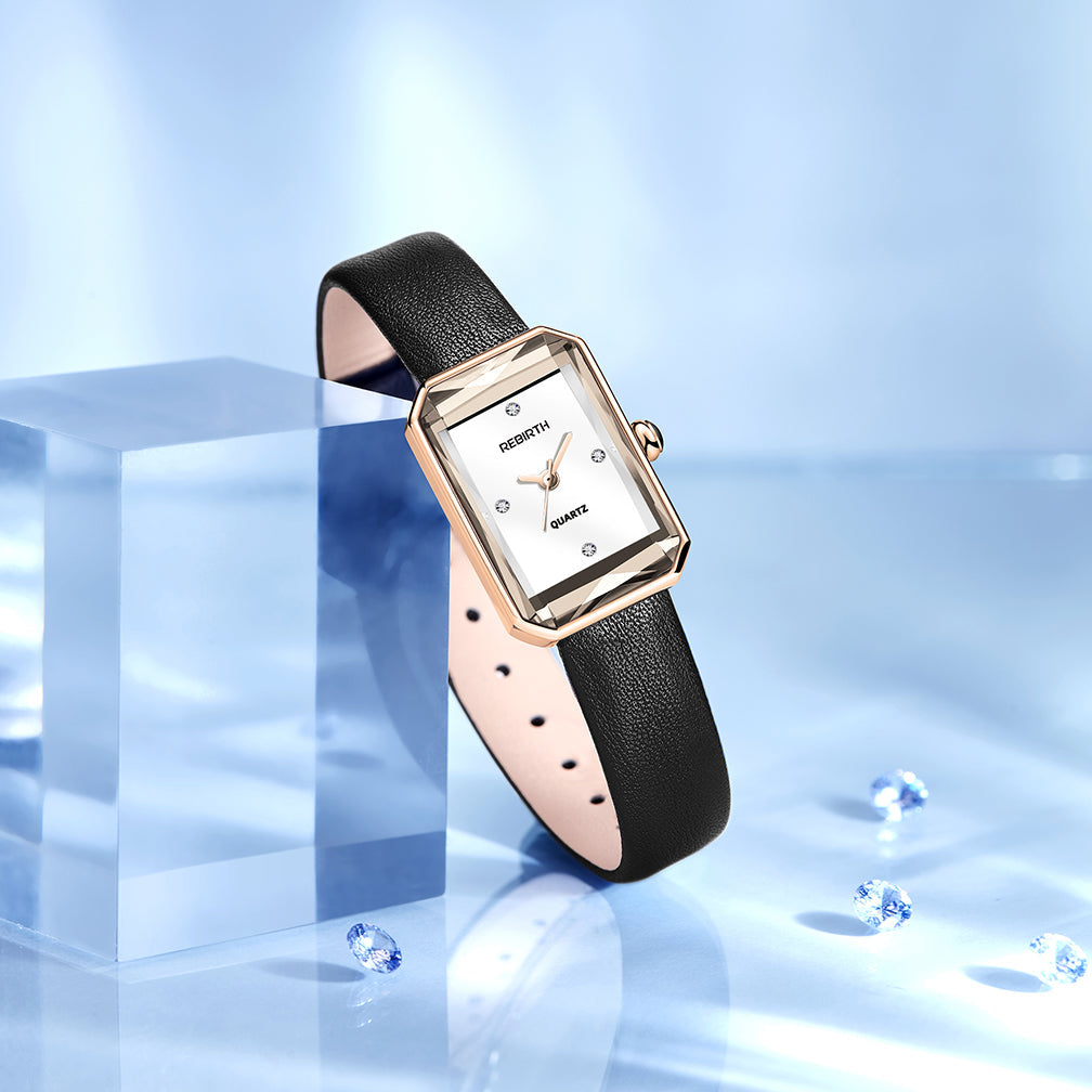Colette | Montre Bracelet Cuir Boîtier Rectangulaire