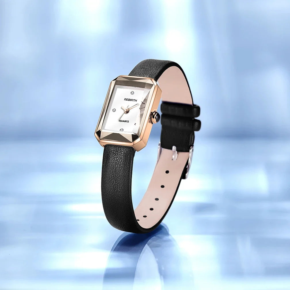 Colette | Montre Bracelet Cuir Boîtier Rectangulaire