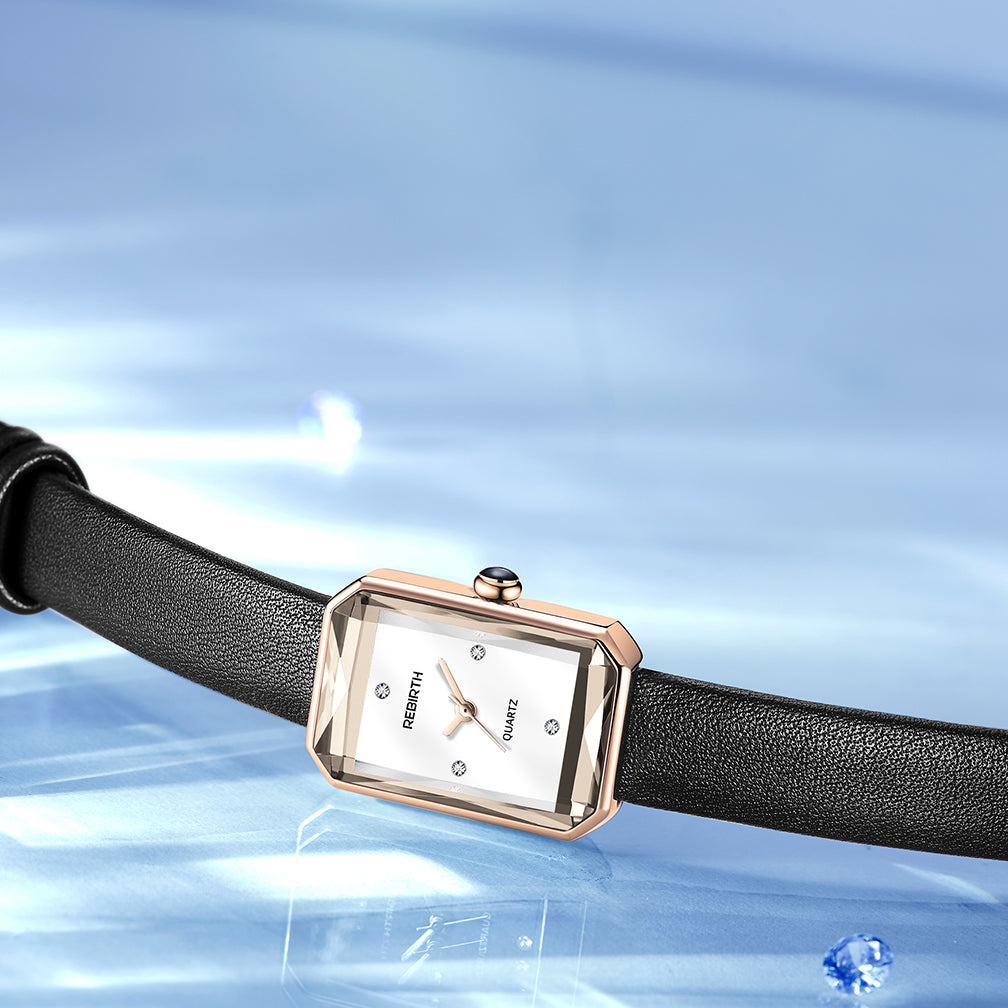 Colette | Montre Bracelet Cuir Boîtier Rectangulaire