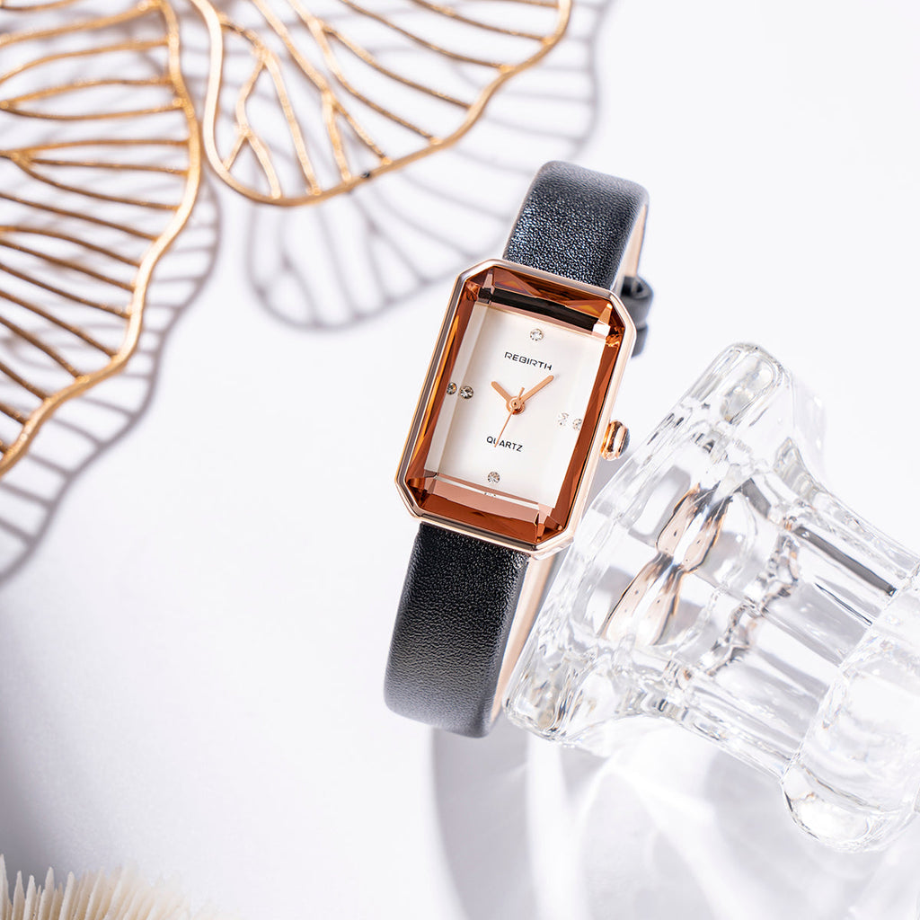 Colette | Montre Bracelet Cuir Boîtier Rectangulaire