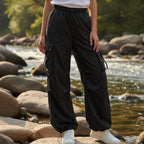 Solène | Pantalon Cargo en Coton Ceinture Cordon