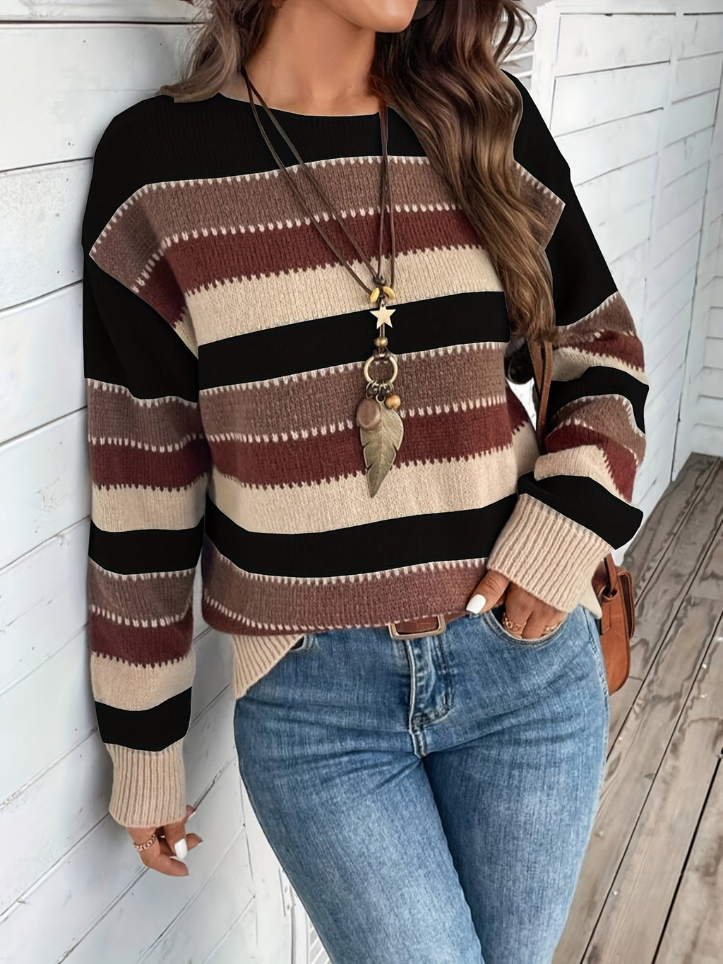 Louison | Pull Rayé Col Rond Coupe Ample
