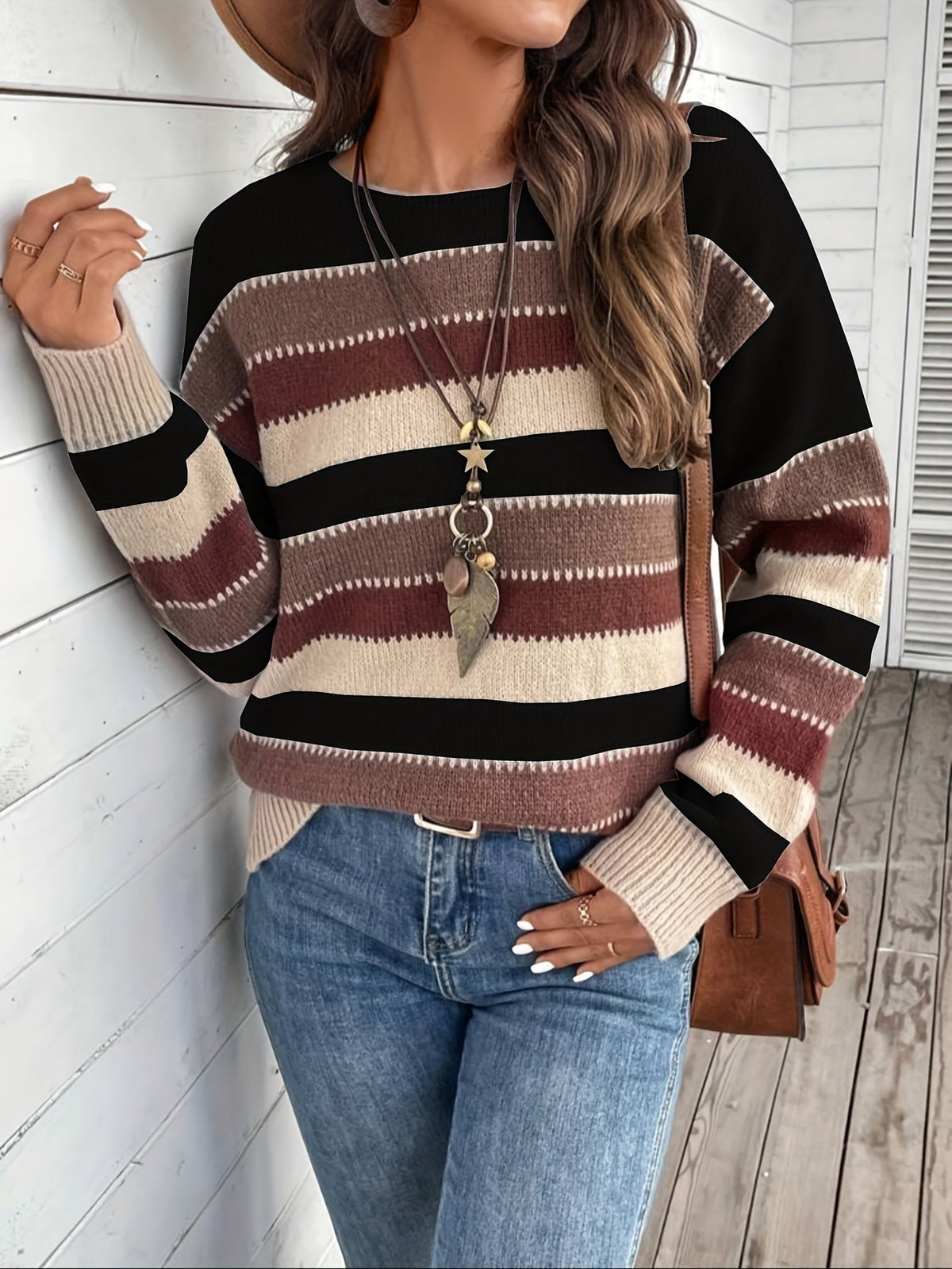 Louison | Pull Rayé Col Rond Coupe Ample