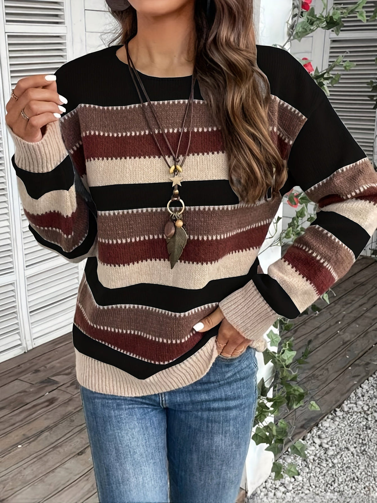 Louison | Pull Rayé Col Rond Coupe Ample