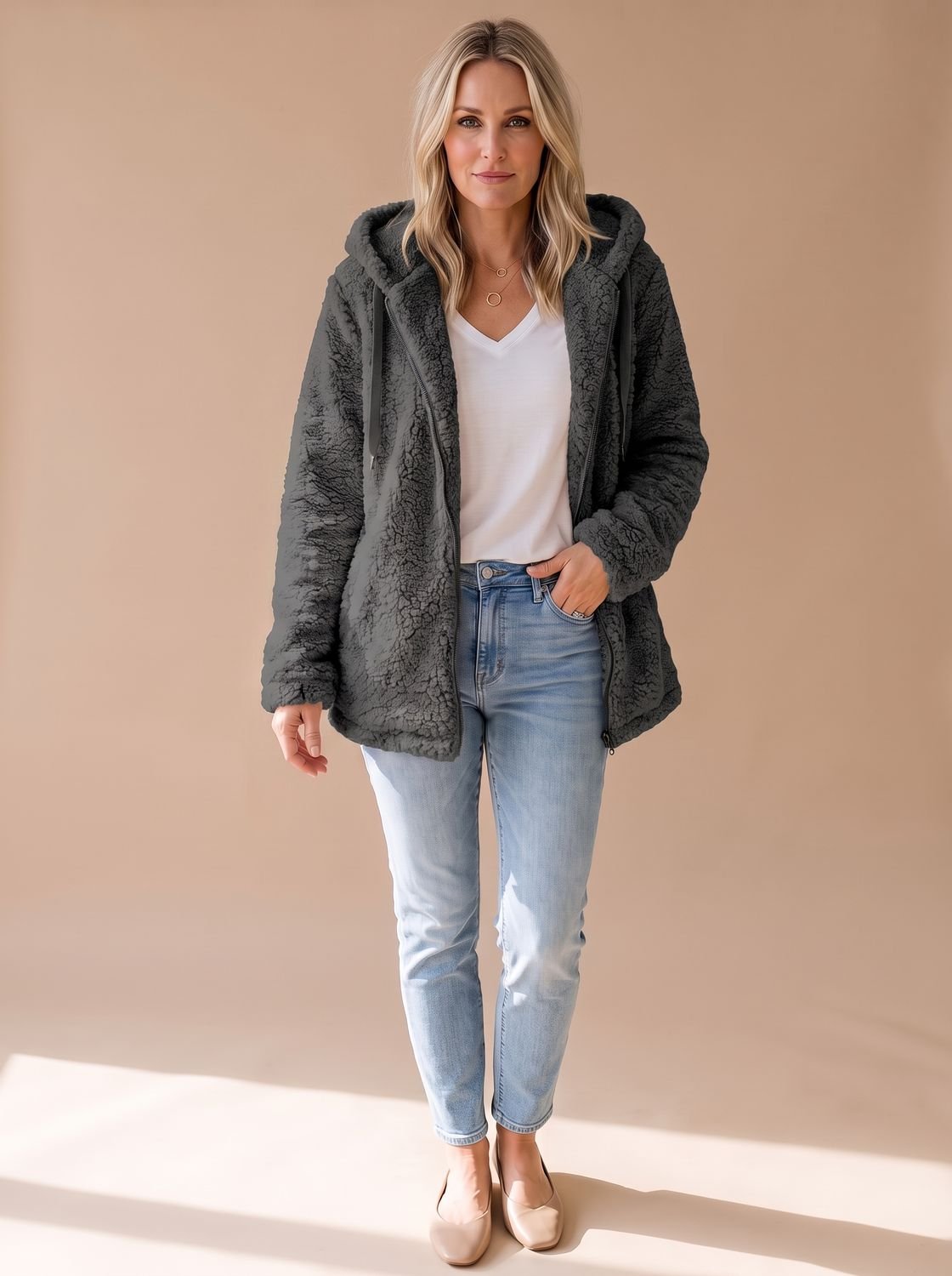 Roxane | Veste Polaire Capuche Coupe Oversize