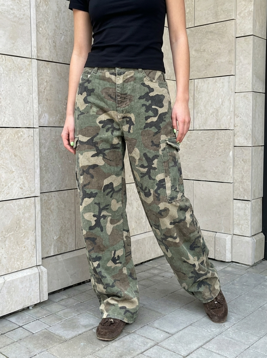 Sélène | Pantalon Barrel Camouflage