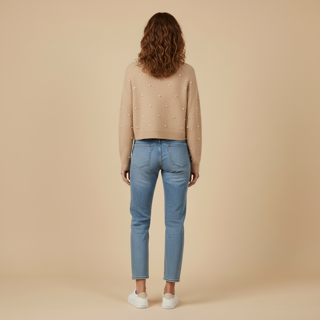 Elina - Cardigan Court Orné De Perles