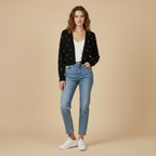 Elina - Cardigan Court Orné De Perles