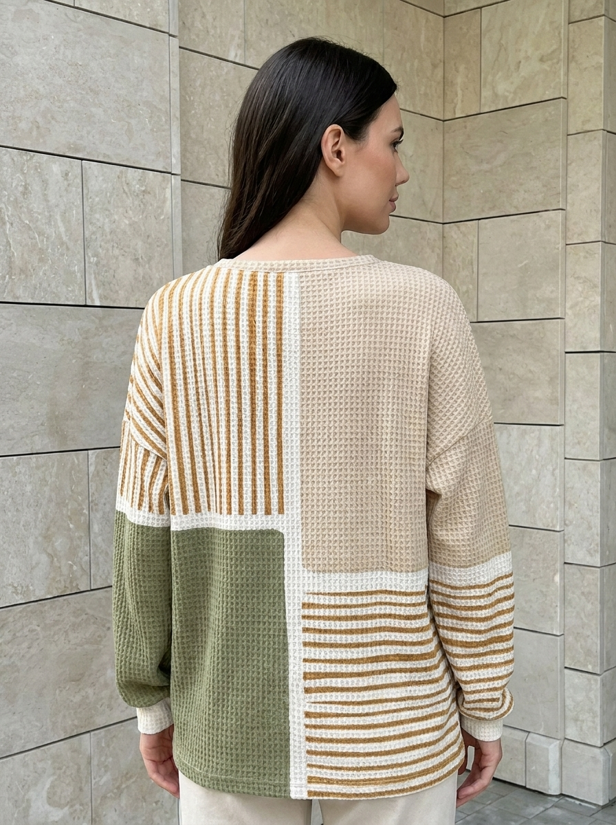Aurélie | Pull Décontracté à Motifs Patchwork