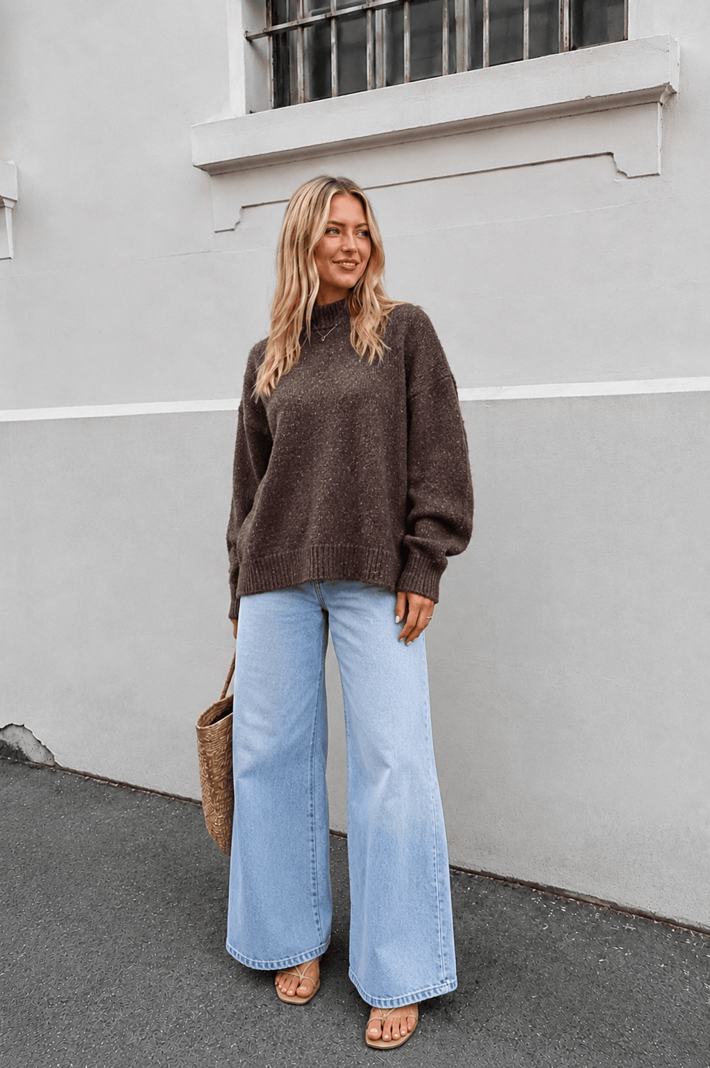 Éléonore | Pull Laine Col Montant Chocolat