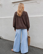 Éléonore | Pull Laine Col Montant Chocolat