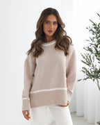 Rosalie | Pull Mélange Laine Col Rond Rayures Contrastées