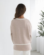 Rosalie | Pull Mélange Laine Col Rond Rayures Contrastées