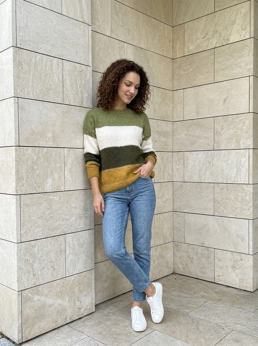 Alina | Pull Rayé Colorblock