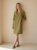 Elena | Robe En Lin À Col