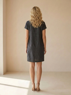 Freya | Robe En Lin À Manches Courtes Et Poches