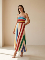 Serena | Robe Longue Plissée Multicolore