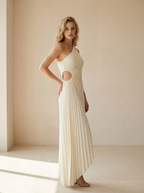 Delfina | Robe Maxi Plissée À Une Épaule