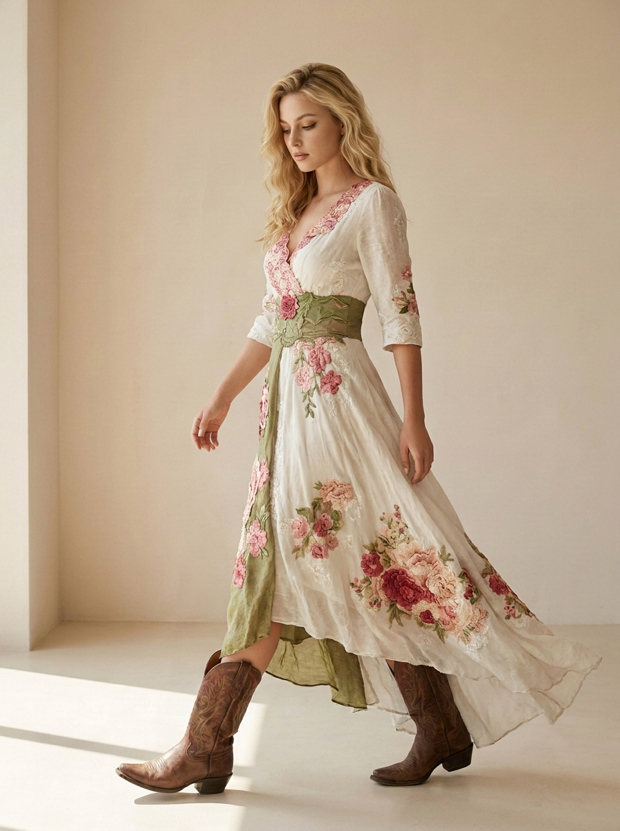 Rosalie | Robe Midi Fleurie Bohème