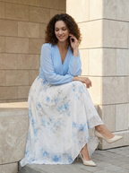 Aurélia | Robe Maxi Fleurie à Col V Élégante