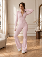 Elina | Ensemble Zippé et Pantalon Évasé