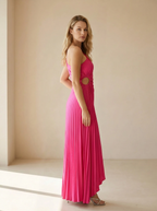 Delfina | Robe Maxi Plissée À Une Épaule