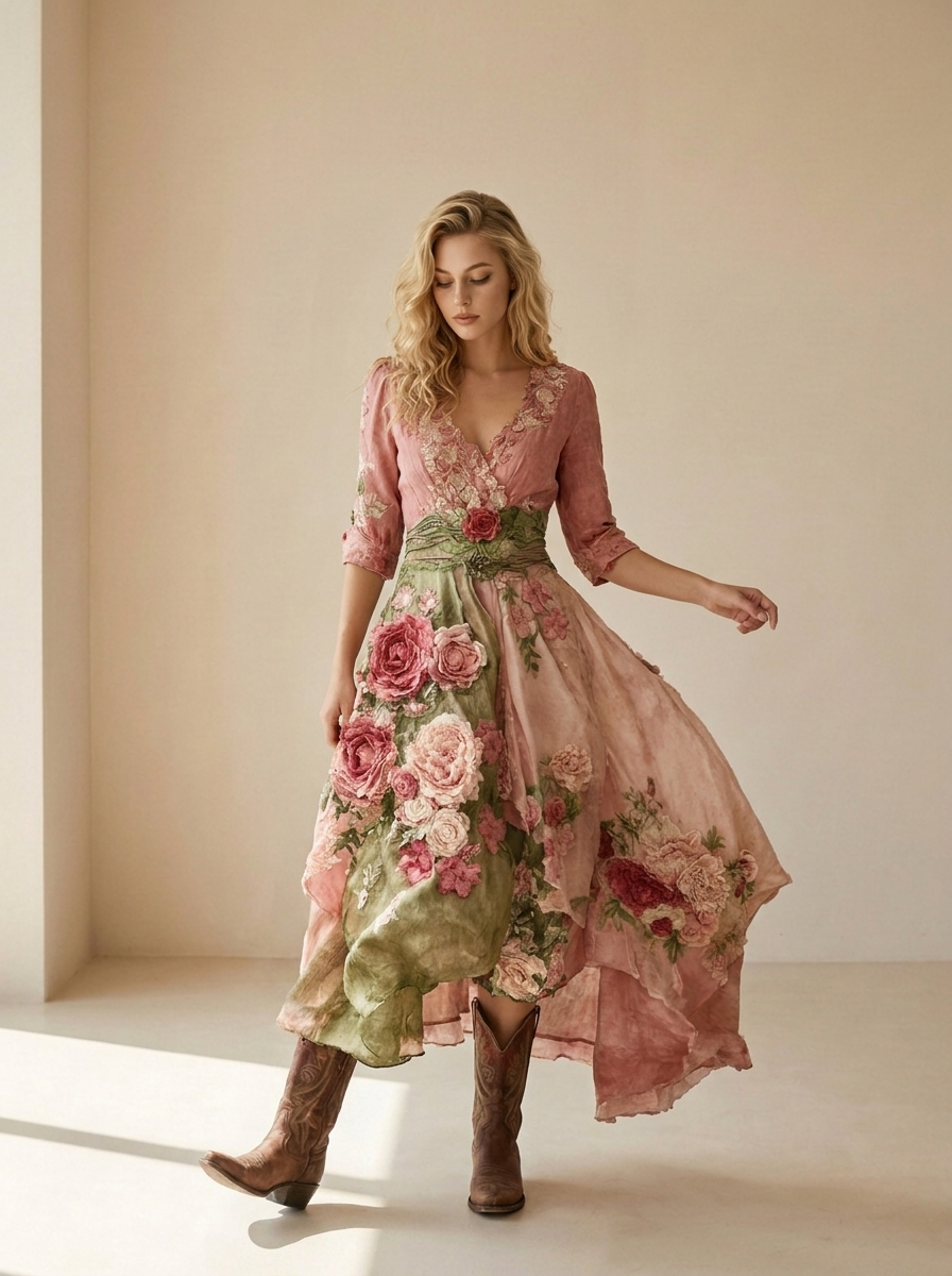 Rosalie | Robe Midi Fleurie Bohème