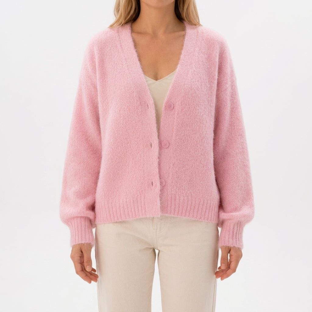 Alix | Cardigan Duveteux Boutonné