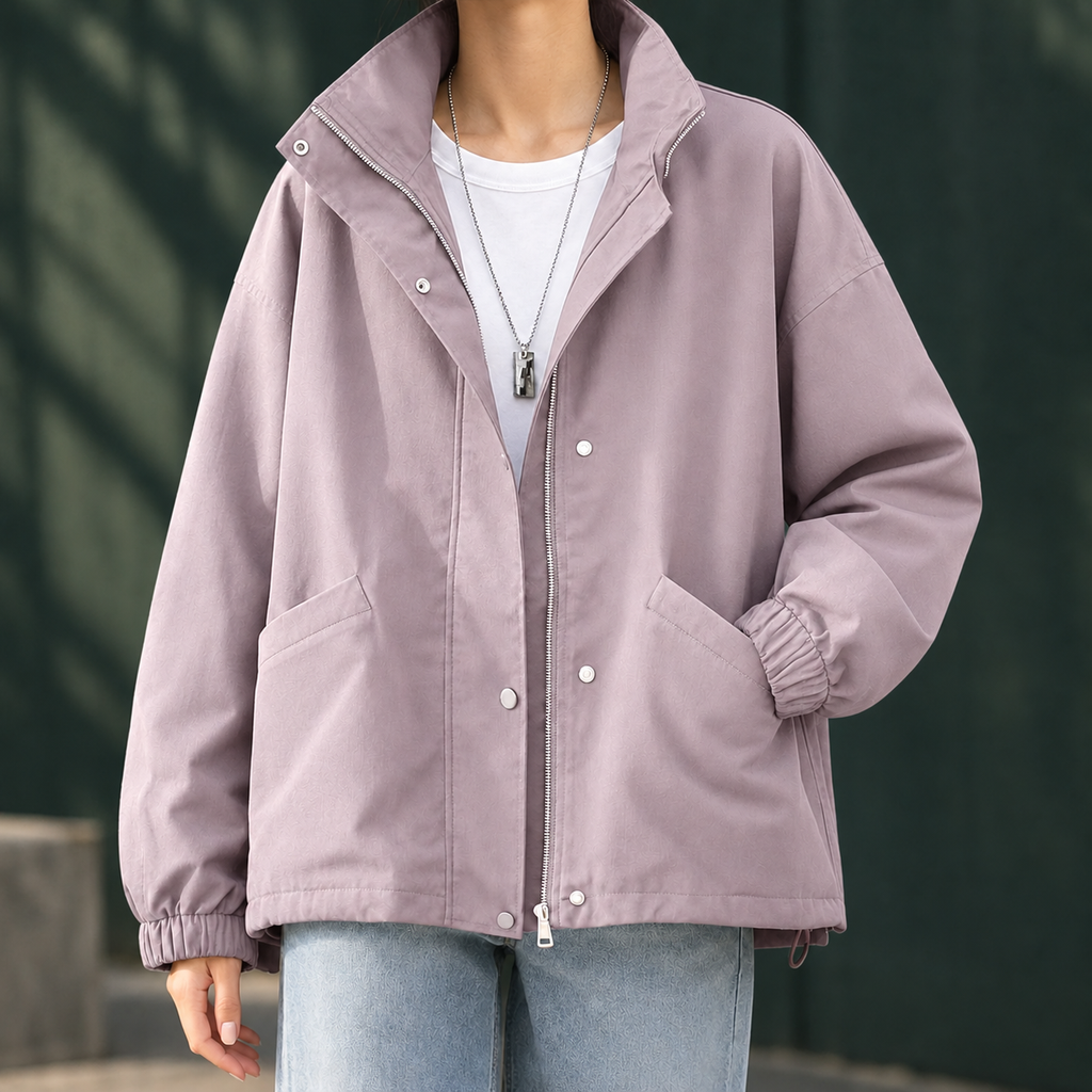 Manon | Veste Col Montant Zip et Pression