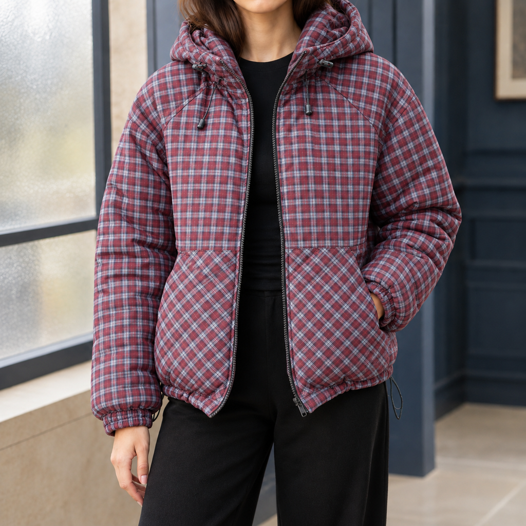 Anouk | Veste Matelassée à Capuche Coupe Courte