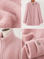 Céleste | Veste Polaire Zippée Ajustée Effet Peluche