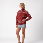 Juliette | Cardigan Zippé Oversize Imprimé Paisley