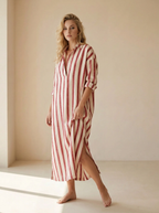 Maréa | Robe Chemise Longue À Rayures