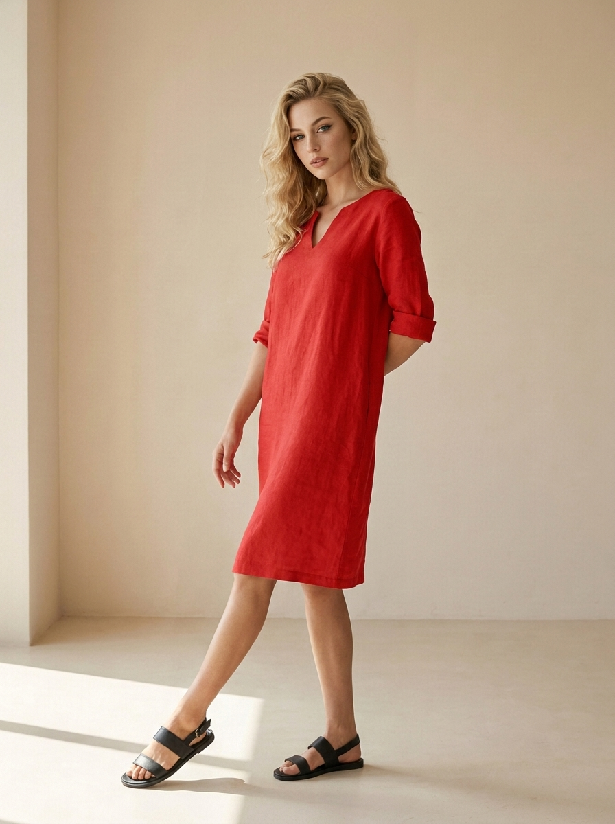 Elena | Robe En Lin À Col