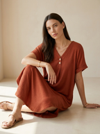 Elina | Robe T-Shirt Col V