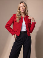 Marceline | Veste Tweed Courte Boutons Dorés
