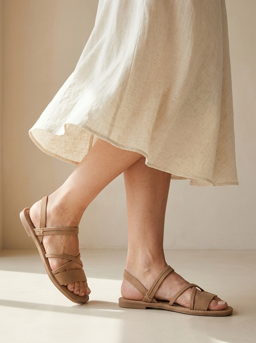 Elanora | Sandales Plates À Brides Élastiques