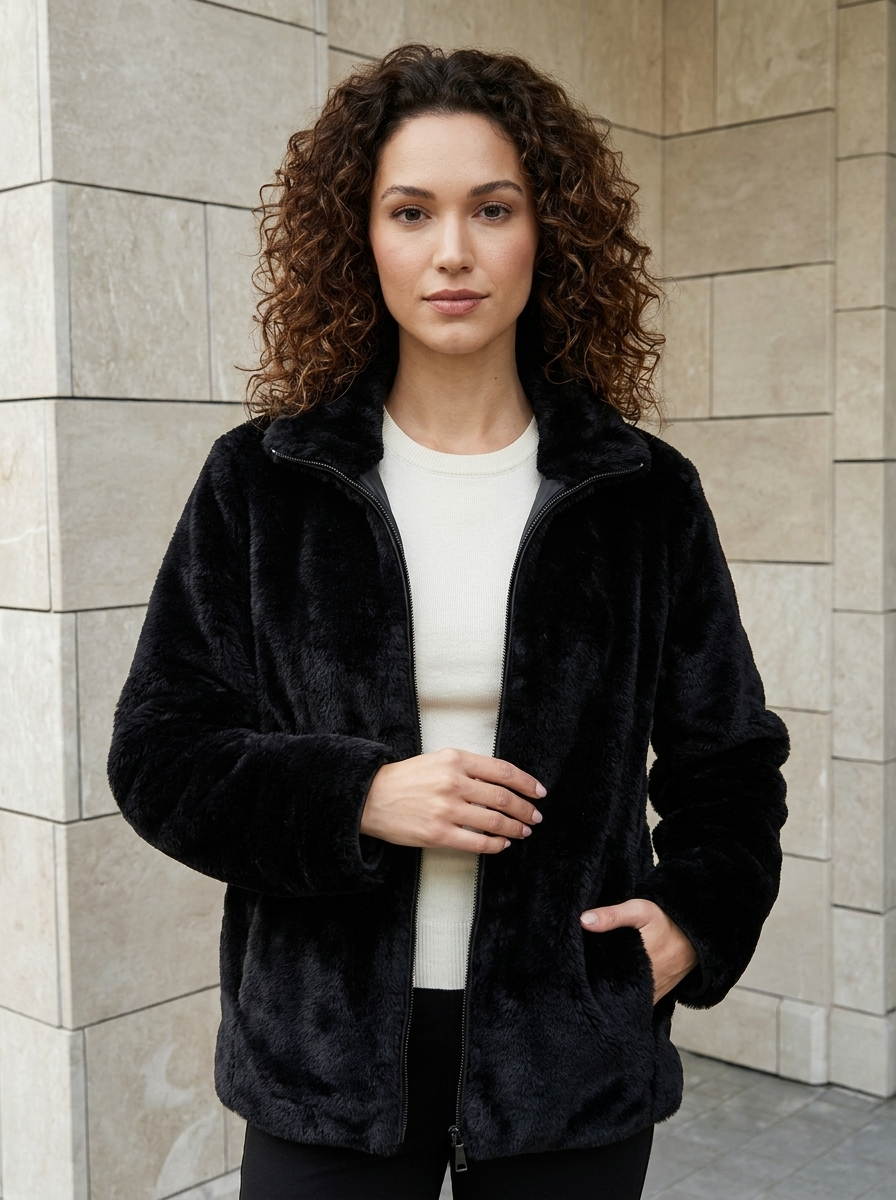 Élina | Veste Polaire Douce à Col Montant