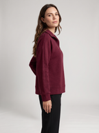 Liv | Sweatshirt femme côtelé à demi-zip