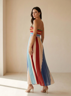 Serena | Robe Longue Plissée Multicolore