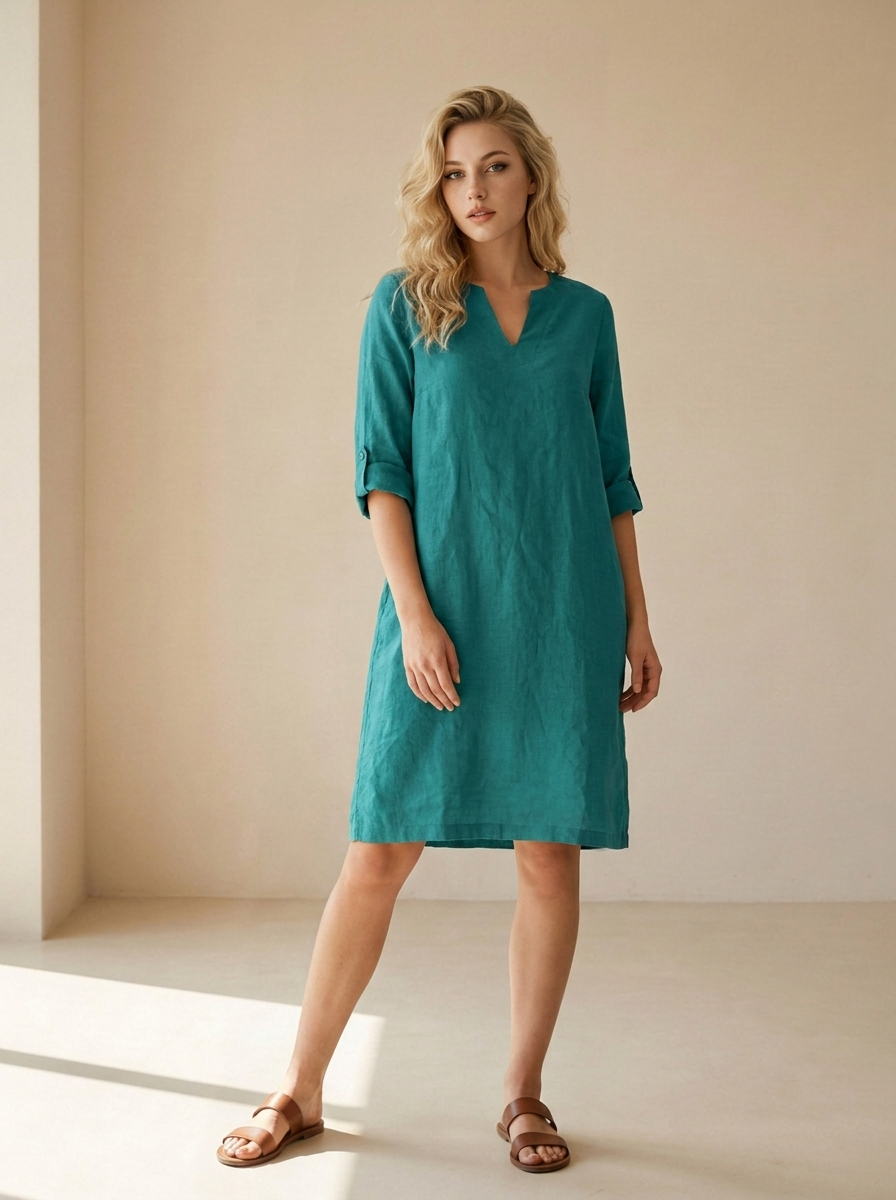 Elena | Robe En Lin À Col