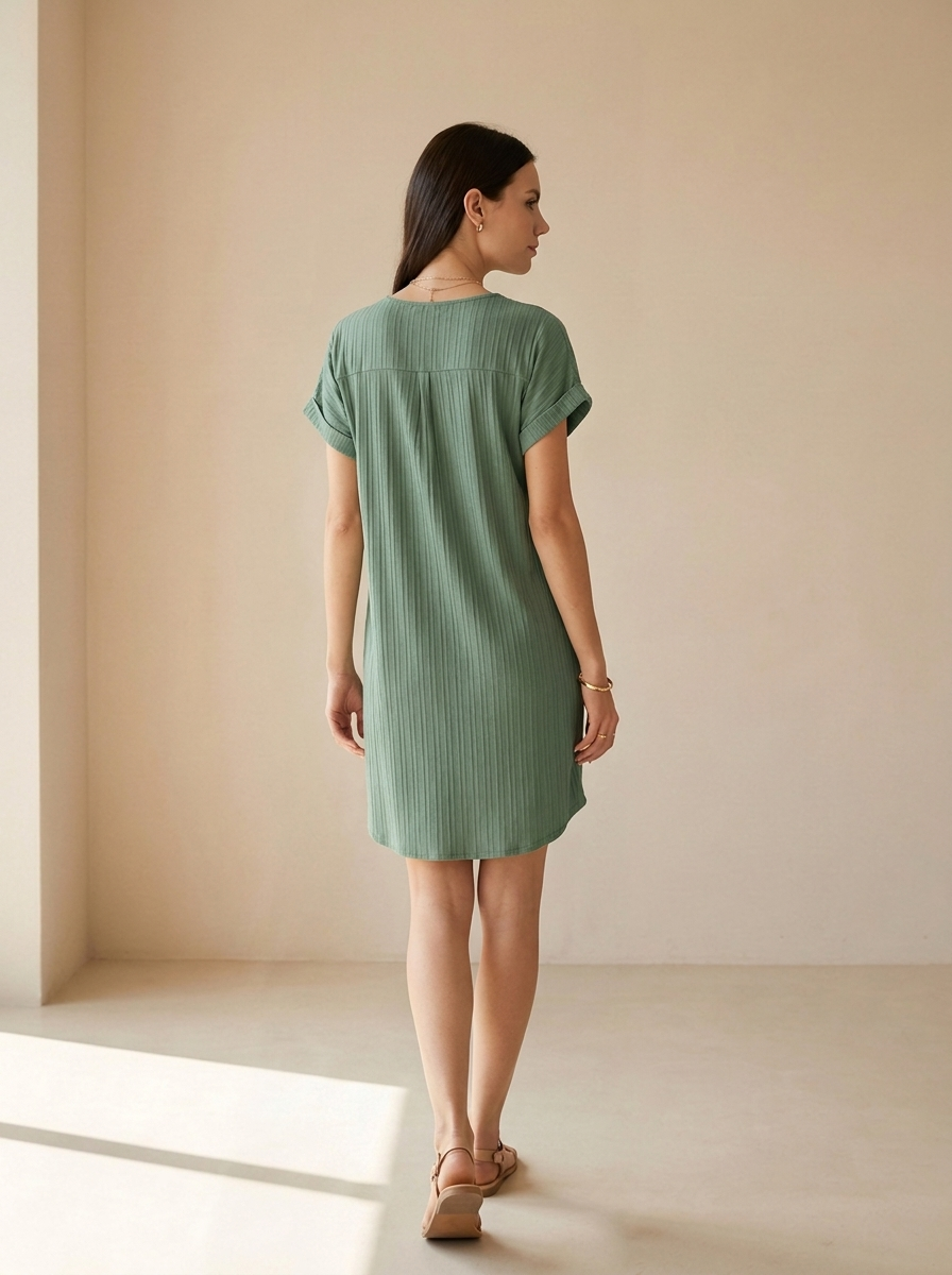 Elina | Robe T-Shirt Col V