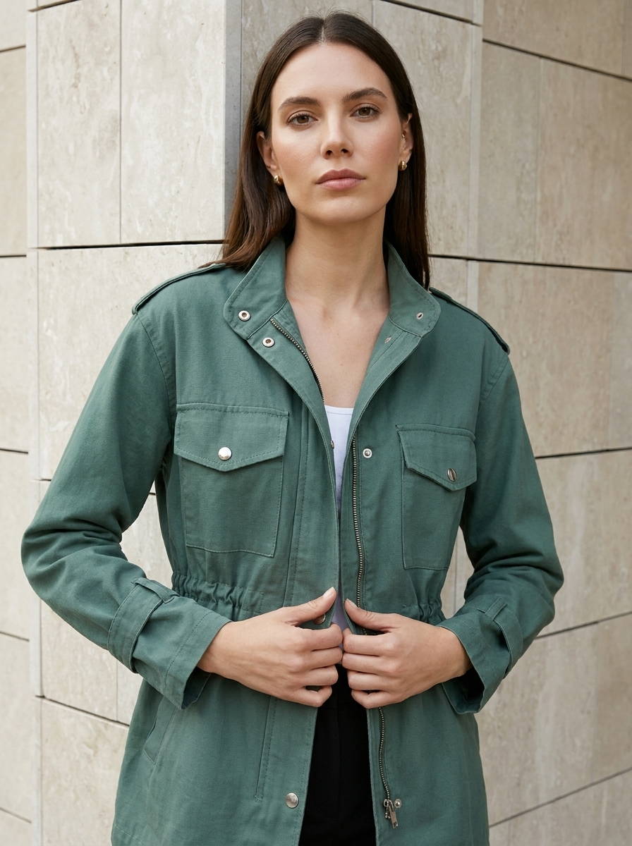 Camille | Veste Utilitaire Élégante à Taille Ajustable